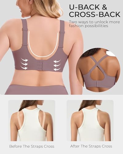 Image of Gailife Scalloped Lift Bras Women Soft Jelly Push Up Wireless Bra Supportive V Neck No Underwire Seamless Tshirt Bralettes