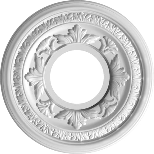 Image of Ekena Millwork 10 inchOD x 3 1 /2 inchID x 3 /4 inchP Baltimore Thermoformed PVC Ceiling Medallion (Fits Canopies up to 4 1 /4 inch), UltraCover Satin Smokey Beige