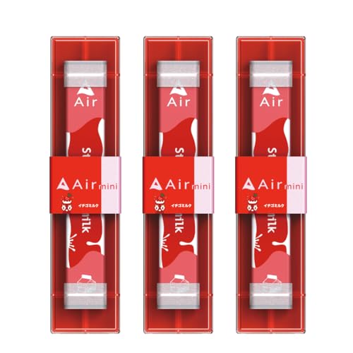 【公式】Air mini エアミニ 3本セット 持ち運びシーシャ 電子タバコ VAPE べイプ 使い捨て airmini エアーミニ ポケットシーシャ (3本セット, いちごミルク)