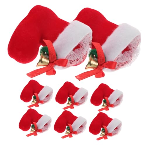 HIAKDOFT 8 Piezas Botas de Reutilizables para Navidad Colgantes Decorativos con Diseño Infantil Duraderas y para Almacenamiento y