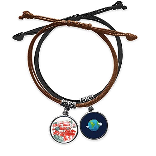 Pulsera cuerda mano cuero edificio ruso tejado rojo para hombre y mujer