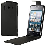 durable Pantalla del móvil Vertical Flip Funda de Cuero for Huawei G510 LFQ (Negro)