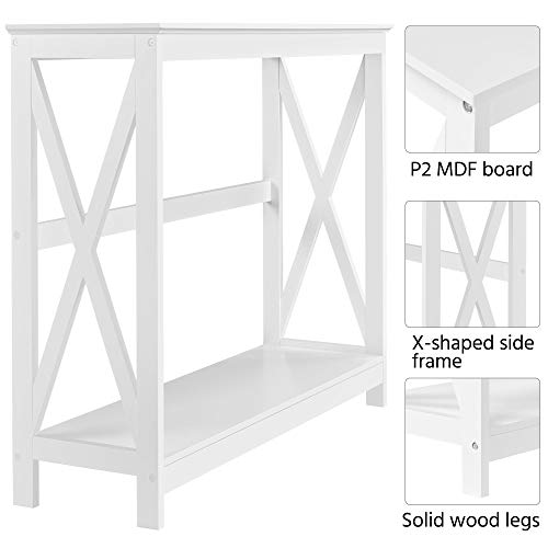 Muebles entrada recibidor estrecho Yaheetech mesa consola auxiliar blanca de pasillo 101,5 cm 7