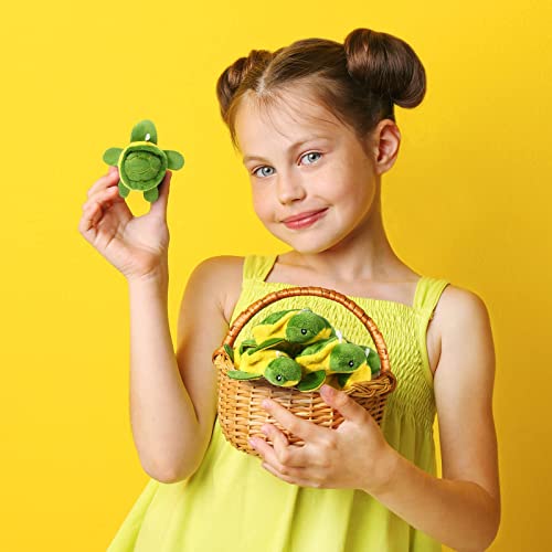 12-Piece Mini Soft Plush Ocean Animals Set - Stuffed Sea Creatures Toys For Kids - Small Turtle Style, 3.2 Inch #TOP4