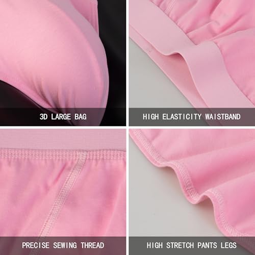 Men's Cotton Breathable Briefs 4-Pack, Moisture Wicking Soft No Fly Underwear with Supportive4