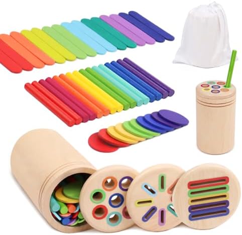 3 in 1 Montessori Spielzeug ab 1 2 Jahr, Holzspielzeug ab 1 Jahr ,Geschenk | Kinderspielzeug Motorikspielzeug Steckspiel Sortierspiel ab 1 Jahr , Geschenk Mädchen Jungen