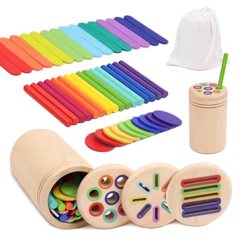 3 in 1 Montessori Spielzeug ab 1 2 Jahr, Holzspielzeug ab 1 Jahr ,Geschenk – Ansicht 1