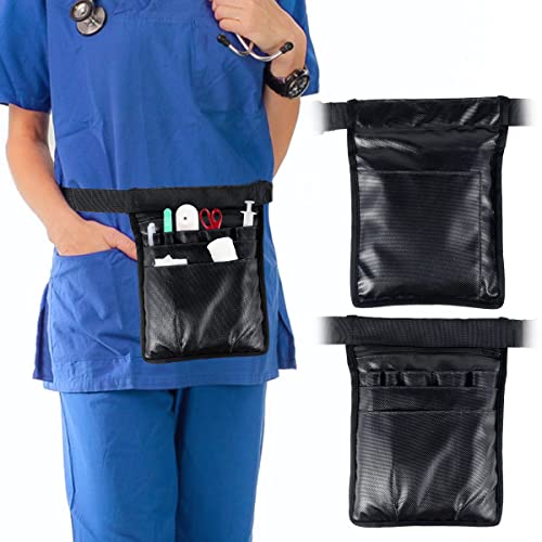 Foribyw Sac banane d'infirmière en tissu Oxford imperméable pour infirmière - Organiseur de poche multifonction réglable pour infirmière - Pour homme et femme (noir) Cover