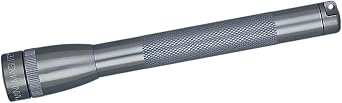 MagLite Mini Incandescent Flashlight Compact, Water-Resistant, Twist On/Off, 2-Cell AAA Battery-Powered Grey