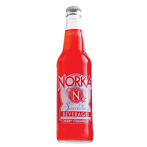 NORKA Premium 12oz Sparkling Beverages, Cherry-Strawberry (Pack of 12) (Cherry-Strawberry)