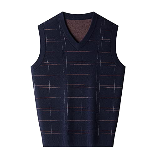 Colete Masculino De Suéter, Capota De Malha De Malha De Pescoço Casual Em V, Tampa De Malha,