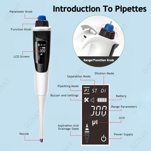 Pipette électrique réglable avec modes mixage et distribution répétitive - 6