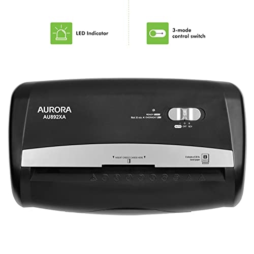 Aurora 8-Sheet Crosscut Paper And Credit Card Shredder, Security P-4 #TOP4