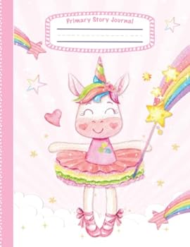Primary Story Journal: Grades K-2 Composition Notebook with Half Page Dotted Midline and Picture Space | Creative Writing Paper for Early Childhood ... Write Journal | Cute Pink Unicorn for Girls