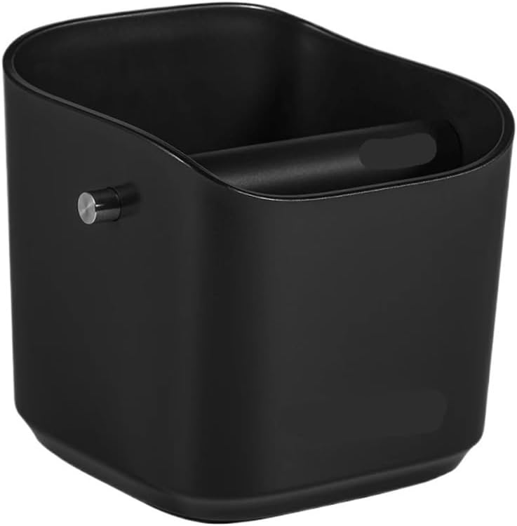 1.2L Square Coffee Knock Box Anti-slip Pads Knock Box With Removable Knock Bar professional Home Barista Accessories(Black 1.2L)