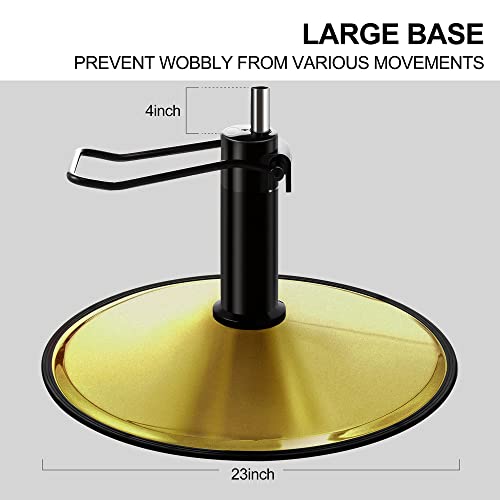 Baasha Salon Chair, Gold With White Leather Barber Chair, Hydraulic Styling Chair With Vented Back Designed, Stain Resistant Spa Equipment For Hair Stylist, Max Load Weight 330 Lbs - Matte Gold #TOP5