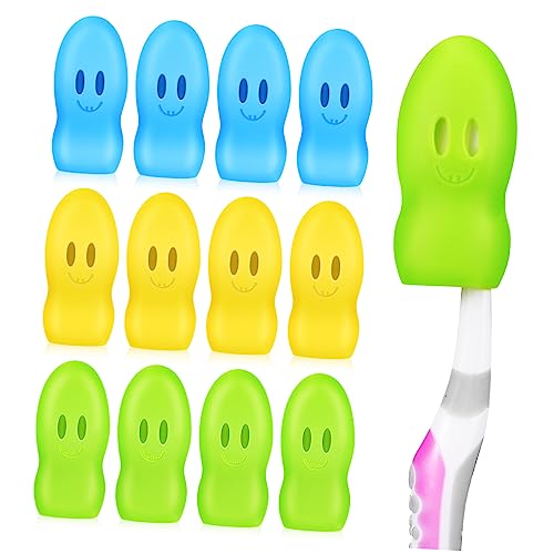 Homoyoyo 12 piezas Capuchones de Silicona para Cepillos de Dientes Protector Portátil para y Camping Accesorios Higiénicos para Uso Diario