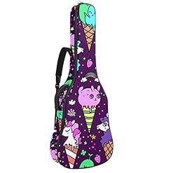 Housse de guitare en tissu Oxford imperméable avec bandoulière réglable Motif licorne Crème glacée - Les Beatles, Paul McCartney, John Lennon, RIngo Starr, George Harrison