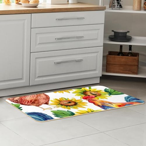Alfombrillas de cocina para pasillo y cuarto de lavado con girasol 7