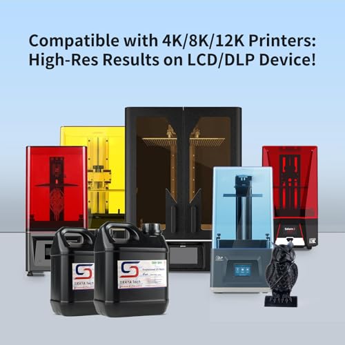 Image of Siraya Tech Fast ABS-Like 3D Printer Resin 405nm UV-Curing Non-Brittle High Precision 3D Printing Liquid Standard Photopolymer Resin for LCD DLP 3D Printing 8K Capable (Smoky Black, 2kg)