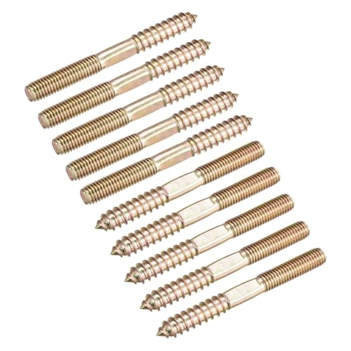 Tool Parts and Accessories M8x75mm Hanger Bolts 48pcs Double Head Thread Dowel Screws for Wood Furniture (#CN-140824-10581)