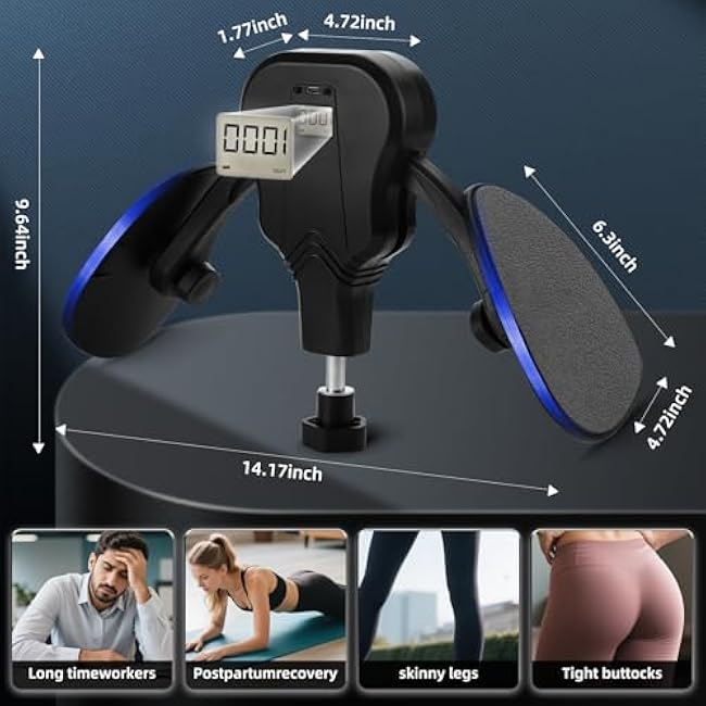 Thigh Trainer Hip Trainer Kegel Exerciser, 132lbs Leg and Inner Thigh Strength Excrcise Equipment, Hip Shaper Trainer Machine,Pelvic Floor Strengthening Device, Thigh Toner Workout