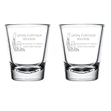 MIP Set of 2 Shot Glasses 1.75oz Shot Glass Gift Upon Further Review I'm Going To Need Another Drink Funny Football