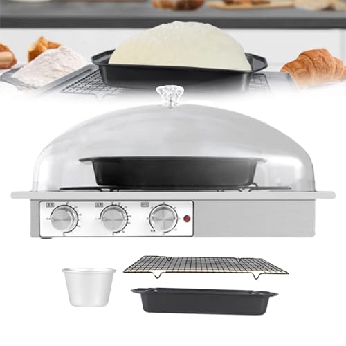 UMJIGF Automatic Proofing Box - with Dough Tray, Grid Rack, Water Cup - Electric Dough Proofer Bread Making Tools Kit - Bread Fermentation Box - Time Range 0-120 Minutes - 140W/200W/250W,S