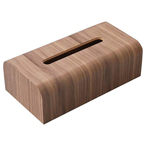 Boîte à mouchoirs rectangulaire en bois et conteneur amovible pour bureau