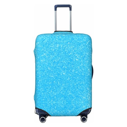 Sky Blue Glitter Luggage Cover Protector Anti-Scratch Washable Fits 18-32 Inch Luggage-X-Large