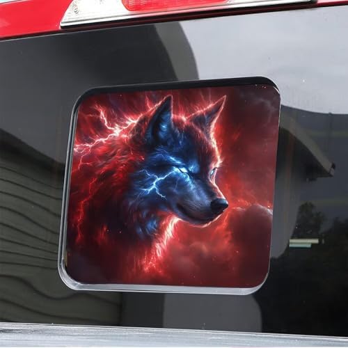 Running Wolf Pattern Rear Middle Window Decals for Trucks, Lightning Back Sliding Window Perforated Vinyl Sticker,Personalized Patriotic Car Decoration Accessories Decal, 14.1" W X 11.8" H by Generic - Used condition - US$16.11