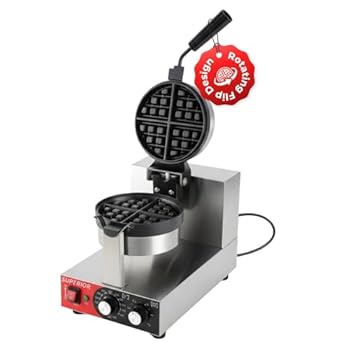 TASTY BELGIAN WAFFLES: Make 1"-thick, crispy, fluffy Belgian waffles with deep pockets perfect for syrup, fruit, and different toppings with our 1300W waffle maker. Ideal for home use, as well as commercial use in cafes, food trucks, and breakfast ba...
