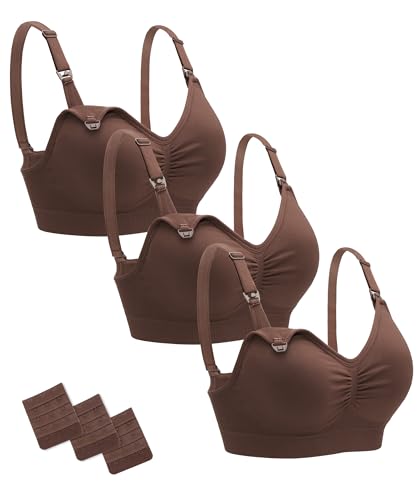 Image of Stelle Nursing Bras Maternity Bralette Seamless for Breastfeeding | Removable pads, Soft stretch fabric, One-hand clips, Pregnancy, Postpartum, Everyday comfort