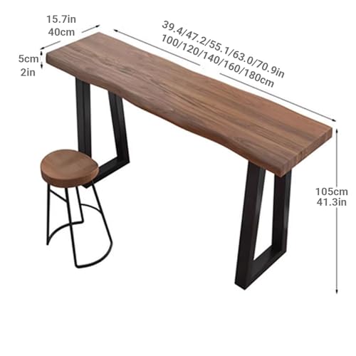 Table d'appoint étroite industrielle bois massif pour optimiser les espaces
