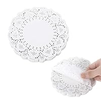100 Stück Tortenspitzen Rund Klein, 14 cm Tortenspitze klein Rund, Rund Lace Papierdeckchen Spitze Deckchen Für Lebensmittel Rundes Papier Tischsets für Kuchen Tabletts Crafts Party Hochzeit (Weiß)