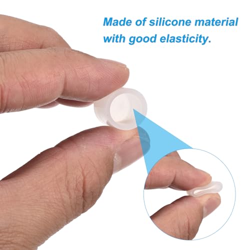 Image of uxcell 48Pcs Silicone End Caps, 11mm(7 /16 inch) ID 13mm(1 /2 inch) Height Round Rubber Elastic Screw Thread Protectors Soft Flexible Screw Bolt Covers Caps for Metal Tube Rod Bolt, Clear