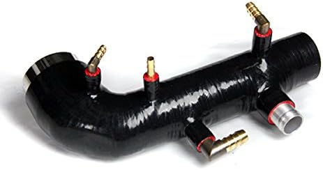 Rev9Power Rev9_SH-002BLACK; Compatible with Subaru wrx 02-07 / Sti 04-13 EJ20 EJ25 turbo inlet silicone(Black)