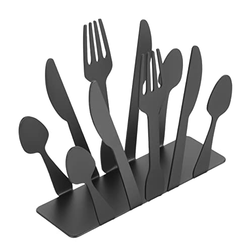 Ciieeo 2 Piezas Servilletero Para Cuchillo y Tenedor Accesorios Titulares Oficina Estante Mesa Babero Centro Organizador Vajilla Soportes De Papel Higiénico Utensilio Cesta Black Planchar - imagen 2