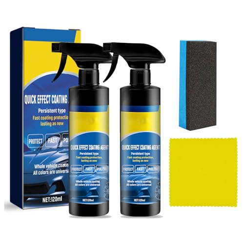 2PCS Car Coating Spray，3 in 1 Multi-Functional Quick Effect Coating Agent, Advanced Car Quick-Acting Coating Agent Spray