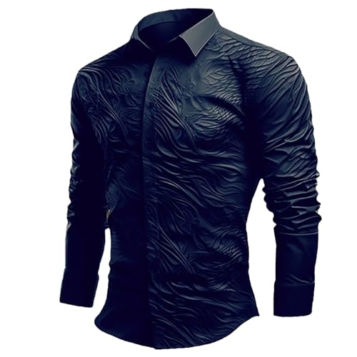 Chemise à manches longues boutonnée homme coupe ajustée stretch vintage
