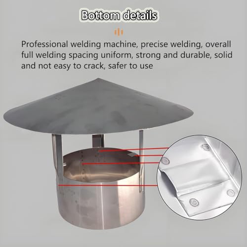 Sombrerete para chimenea de acero inoxidable para evitar entrada de agua 7