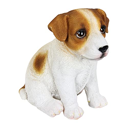 Exhart Dog Statue, Hand Painted Jack Russell Terrier Puppy Seated Garden Sculpture, Outdoor Lawn And Yard Art Decoration, 6.5 X 6.5 Inches #TOP5