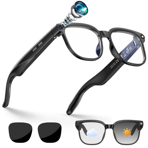 Occhiali intelligenti AI, Smart Glasses con 8K Fotocamera, 2 Paia...