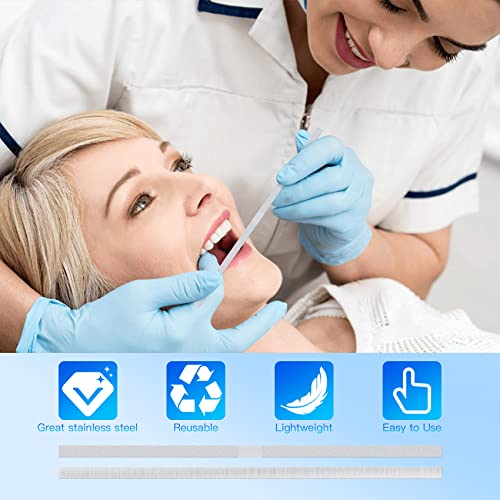annhua teeth sanding strip 4 mm med grit dental sanding strips with uniform particle reusable stainless steel dental abrasive strips for dentists braces polishing - one side12 pcs