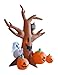 8 Foot Dead Tree with Owl, Ghost and Pumpkins