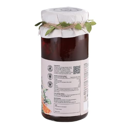 Image of KALON 100% Natural Orange Marmalade Jam | Made with 100% Kalon Honey | No Added Sugar and Preservatives - 300 gm