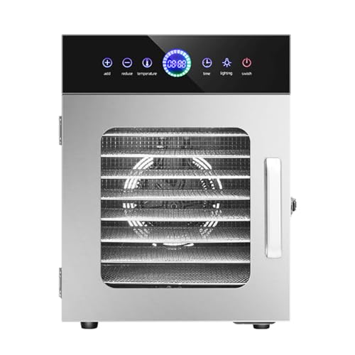TT-YEC Déshydrateur Alimentaire En Inox, 10 Plateaux En Inox, Minuterie 24 Heures, Température Réglable 30-90°C, Séchoir À Viande Et Champignons, 425W,8th floor