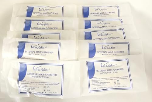 10 External Male Latex Catheter Condom Style Selfadhering Coated Strip, Size M-ø25mm