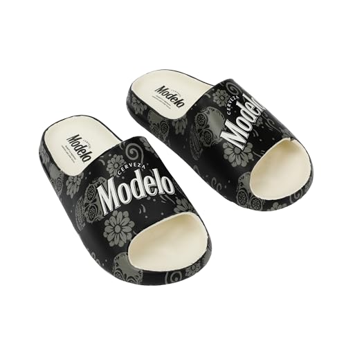 Modelo Flower Logo Men's White Single Molded Slide Sandals -Small