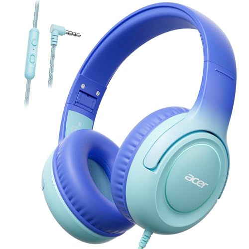 Casque filaire enfant Acer pliable pour l'école et les voyages en bleu
